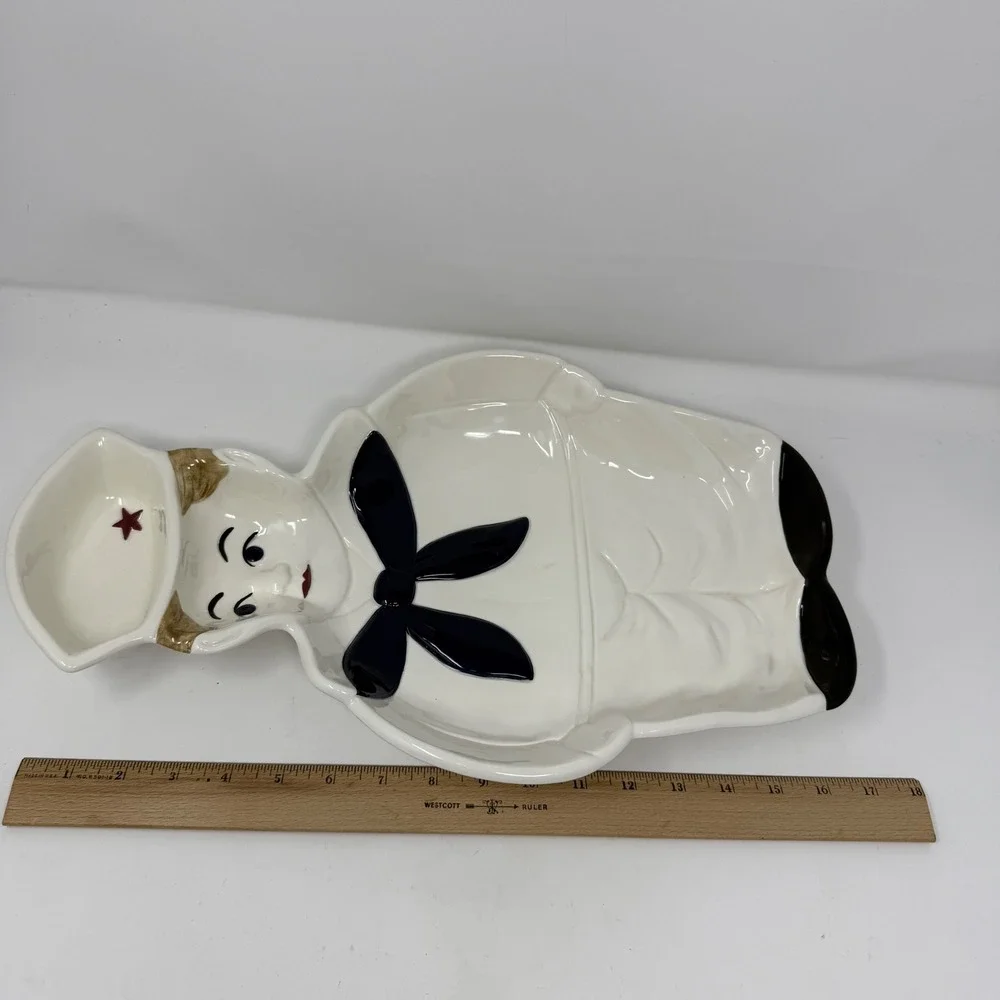Midwest Cannon‎ Falls Sailor Boy Nautical Navy Ceramic Dish Plate